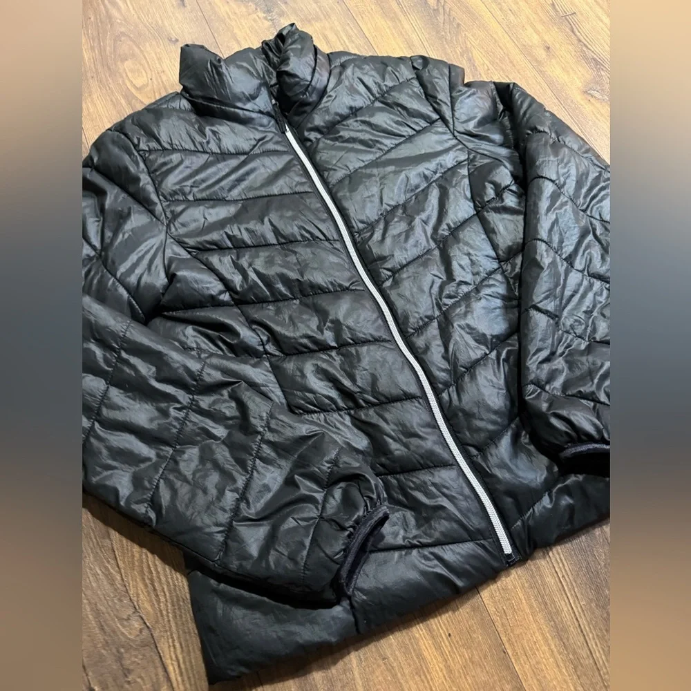 H&M Youth Girls Puffer Coat Black Full Zip Size UK 13-14Y